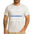 Thin Blue Line My Dad Is My Hero Son Daughter Of Cop Men's Casual T-Shirt White