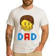 Unique Family Dad Master Builder Building Bricks Blocks Men's Casual T-Shirt White
