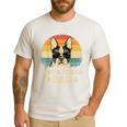 Vintage Boston Terrier Dad Dog Lovers Father's Day Tee Men's Casual T-Shirt White
