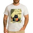 Vintage Japanese Cat Book Lovers Librarian Cat Dad Teacher Men's Casual T-Shirt White