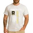 Vintage Proud Army Dad With American Flag Men's Casual T-Shirt White