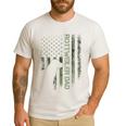 Vintage USA Camo Flag Proud Rottweiler Dad Rottie Silhouette Men's Casual T-Shirt White