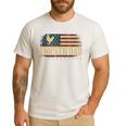 Vintage USA Flag Chicken Dad Stars Men's Casual T-Shirt White