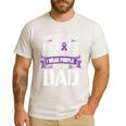 I Wear Purple For My Dad Pancreatic Cancer Support Men's Casual T-Shirt White