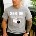 2026 Senior Bowling Dad Bowling Team Parent Helper Men's Casual T-Shirt Sport Grey
