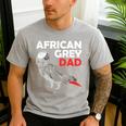African Grey Parrot Dad Congo Bird Father Men's Casual T-Shirt Sport Grey