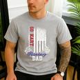 American Flag Go Kart Racing Race Dad Flag Men's Casual T-Shirt Sport Grey