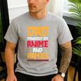 Anime Fathers Day Japanese Manga Otaku Kawaii Anime Dad Men's Casual T-Shirt Sport Grey