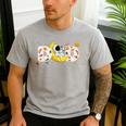 Astronaut Dad Space Birthday Planets Party Matching Family Men's Casual T-Shirt Sport Grey
