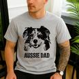 Aussie Dad Australian Shepherd Dog Dad For Men Men's Casual T-Shirt Sport Grey