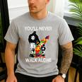 Autism Dad Support Alone Puzzle You'Ll Never Walk Premium Tri-Blend Men's Casual T-Shirt Sport Grey