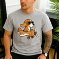 Beagle Flying a Plane Pilot Airplane Dog Mom Dad Men's Casual T-Shirt Sport Grey Beagle Flying a Plane Pilot Airplane Dog Mom Dad Men's Casual T-Shirt Sport Grey