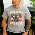 Best Boxer Dad Ever USA Flag American Dog Animal Lover Men's Casual T-Shirt Sport Grey