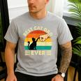 Best Cat Dad Ever Cat Lover Kitten Owner Kitty Men's Casual T-Shirt Sport Grey