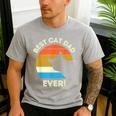 Best Cat Dad Ever Men Men's Casual T-Shirt Sport Grey