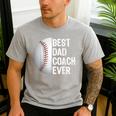 Best Dad Coach Ever Baseball For Sport Lovers Men's Casual T-Shirt Sport Grey