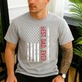 Best Dad Ever US American Flag Gift For Father's Day Short Sleeve Men's Casual T-Shirt Sport Grey