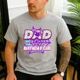 Birthday Girl Dad Of The Birthday Girl Spider Birthday Party Men's Casual T-Shirt Sport Grey