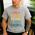 I Like My Boat Dog And Maybe 3 People Retro Sailor Dad Men's Casual T-Shirt Sport Grey