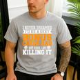 Bonus Cheer Dad Cheer Step Dad Men's Casual T-Shirt Sport Grey