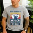 Boxer Dog For Men Women Boxer Dog Dad Mom Small Men's Casual T-Shirt Sport Grey