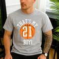My Boy 21 Basketball Number 21 Jersey Basketball Mom Dad Men's Casual T-Shirt Sport Grey