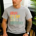 Bruh It's My Son's Birthday Birthday Father Dad Men's Casual T-Shirt Sport Grey Bruh It's My Son's Birthday Birthday Father Dad Men's Casual T-Shirt Sport Grey