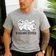 Bulldog Rolling Fatties Dog Mom Dad Owner Men's Casual T-Shirt Sport Grey Bulldog Rolling Fatties Dog Mom Dad Owner Men's Casual T-Shirt Sport Grey