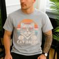 Cat Daddy Sunglasses Sunset Retro Fur Dad Papa Kitten Men Men's Casual T-Shirt Sport Grey