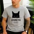 Cat Judging You Silently Cat Mom Dad Premium Tri-Blend Men's Casual T-Shirt Sport Grey