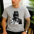 The Catfather Fathersday Best Birthday Cat Dad Men's Casual T-Shirt Sport Grey