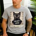 Catnip Made Me Do It Mugshot For Cat Lover Cat Mom Cat Dad Men's Casual T-Shirt Sport Grey