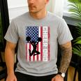 Cheer Dad American Flag Cheerleader Support Men's Casual T-Shirt Sport Grey
