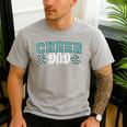 Cheer Dad My Favorite Cheerleader Calls Me Dad Teal Blue Men's Casual T-Shirt Sport Grey