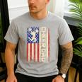 Cheerleader Dad Cheer Dad American US Flag Father Team Men's Casual T-Shirt Sport Grey