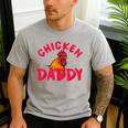 Chicken Dad Rooster Daddy Farmer Men's Casual T-Shirt Sport Grey