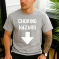Choking Hazard Adult Dad Joke Men's Casual T-Shirt Sport Grey