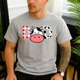 Cow Mom Or Dad Birthday Farm Birthday Party Men's Casual T-Shirt Sport Grey