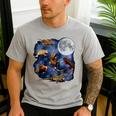 Crested Gecko Moon Retro Reptile Mom Dad Breeder Lover Men's Casual T-Shirt Sport Grey