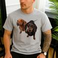 Dachshund Shirt Doxie Mom Dad Love Wiener Dog Puppy Cute Tee Men's Casual T-Shirt Sport Grey