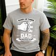 Dad Of 3 Cool Daddy Of Three Fathers Day Dad Of Three Men's Casual T-Shirt Sport Grey
