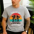 Dad Of An Ausshole Australian Shepherd Aussie Men's Casual T-Shirt Sport Grey