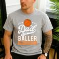 Dad Of The Baller Birthday Boy Basketball Themed Party Men's Casual T-Shirt Sport Grey