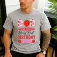 Dad Of The Berry First Birthday Girl Sweet Strawberry Men's Casual T-Shirt Sport Grey