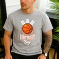 Dad Of The Birthday Boy Basketball Theme Bday Party Men's Casual T-Shirt Sport Grey