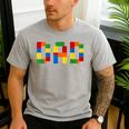 Dad Of The Birthday Boy Building Blocks Bricks Builder Men's Casual T-Shirt Sport Grey
