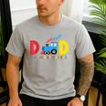 Dad Of The Birthday Boy Choo Choo Train Family Matching Men's Casual T-Shirt Sport Grey