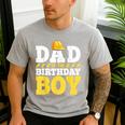 Dad Of The Birthday Boy Construction Birthday Party Hat Men Men's Casual T-Shirt Sport Grey