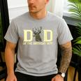 Dad Of The Birthday Boy Deer Hunter Camouflage Flag Men's Casual T-Shirt Sport Grey