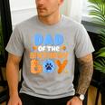 Dad Of The Birthday Boy Dog Lover Family Matching Men's Casual T-Shirt Sport Grey